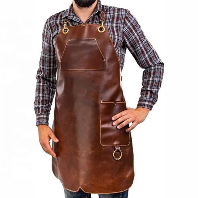 2024 Leather Apron Waterproof Oil proof Extra Long Apron with Sleeve Thicken Adult Make Low Cost Products