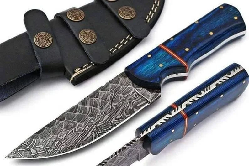 Многофункциональный нож для шкуры из дамасской стали
