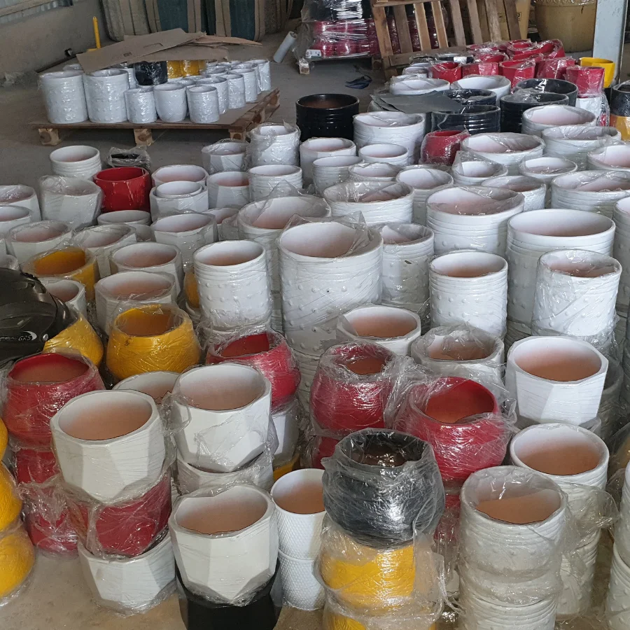 Planting Pot Fiberglass In Different Sizes/ Cream Terrazzo Fiberglass Planters Outdoor, Decorative Fiberglass Planters For Garde