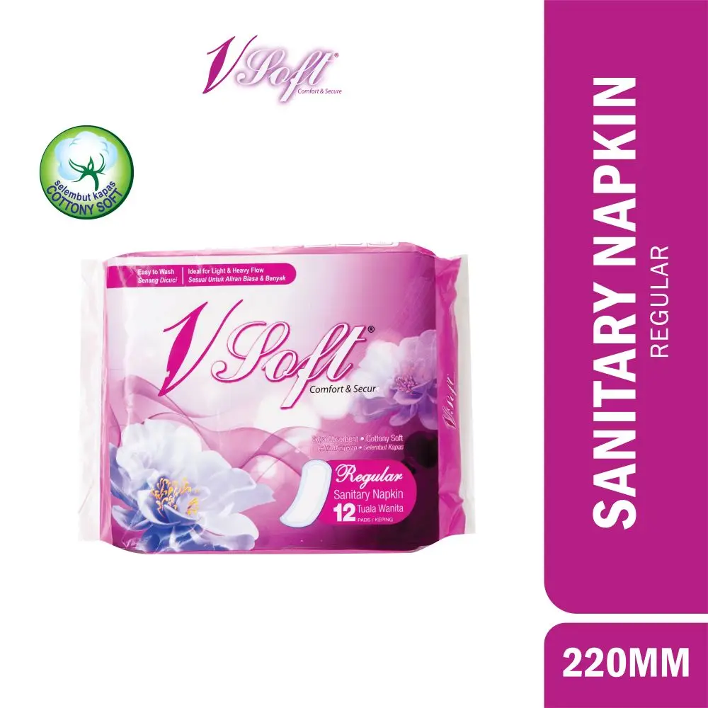 Best Quality OEM ODM Vsoft Sanitary Napkin Soft & Comfortable Round Ends Ideal for Light and Heavy Flow