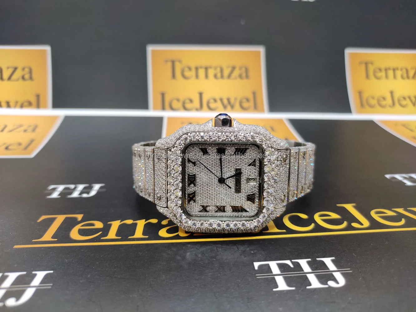 Premium Grade Quality Moissanite Iced Out Luxury Style Stainless Steel Wrist Watches Indian Wholesaler Exporters Low Prices