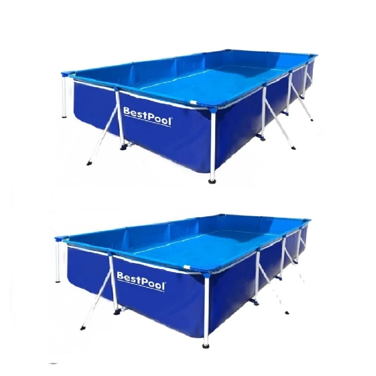 7 To 10 People Rectangle Blue BESTPOOL Large Size Mini Swimming Pool BP50022 Made From Non-Toxic PVC Material