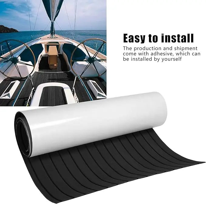 Synthetic Teak Composite Brushed Durable EVA Foam Deck Marine Deck Covering Brushed Outdoor Boat Or Yacht Flooring