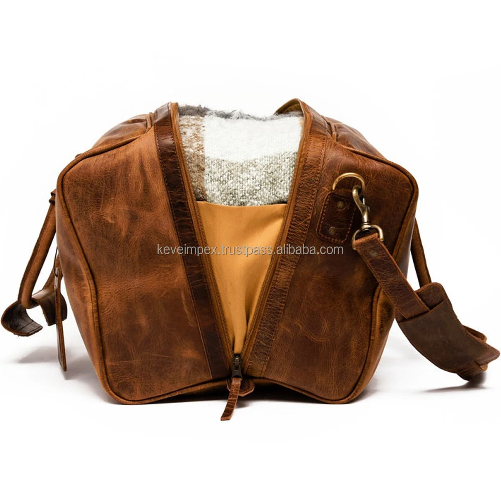 Top quality Brown color Genuine Leather Luggage Bags Travel Weekender Overnight Gym Sports Luggage For Men USA 2023