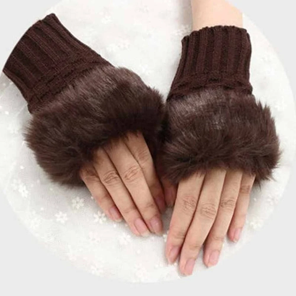 
Women Gloves Stylish Hand Warmer Winter Gloves Women Arm Crochet Knitting Faux Wool Mitten Warm Fingerless Gloves in pakistan 