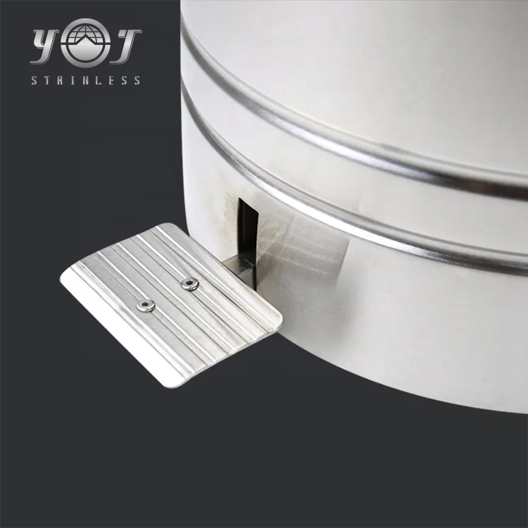 Stainless Steel Metal Round Step Pedal Garbage Bin Trash Can