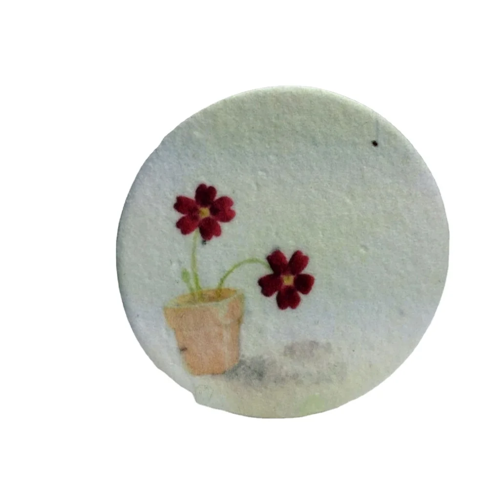 Promotional Custom Plantable Paper Customer Size Ecological Paper Card Logo Size Coaster Paper