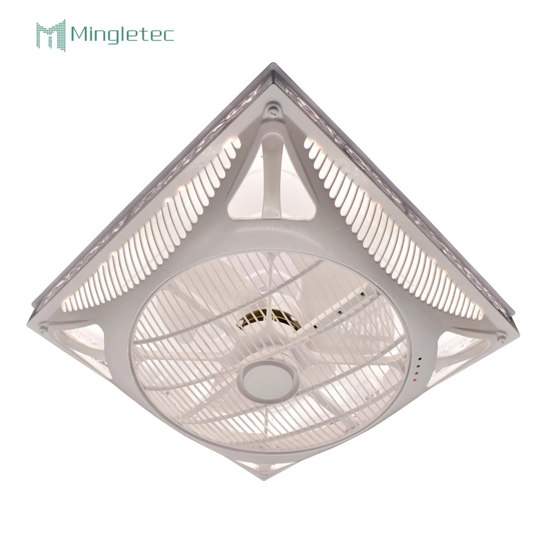 OEM Custom 14 Inch Modern Large size Copper Motor Air Circulation Square Bedroom use Ceiling Fan With 3 models Light And Remote