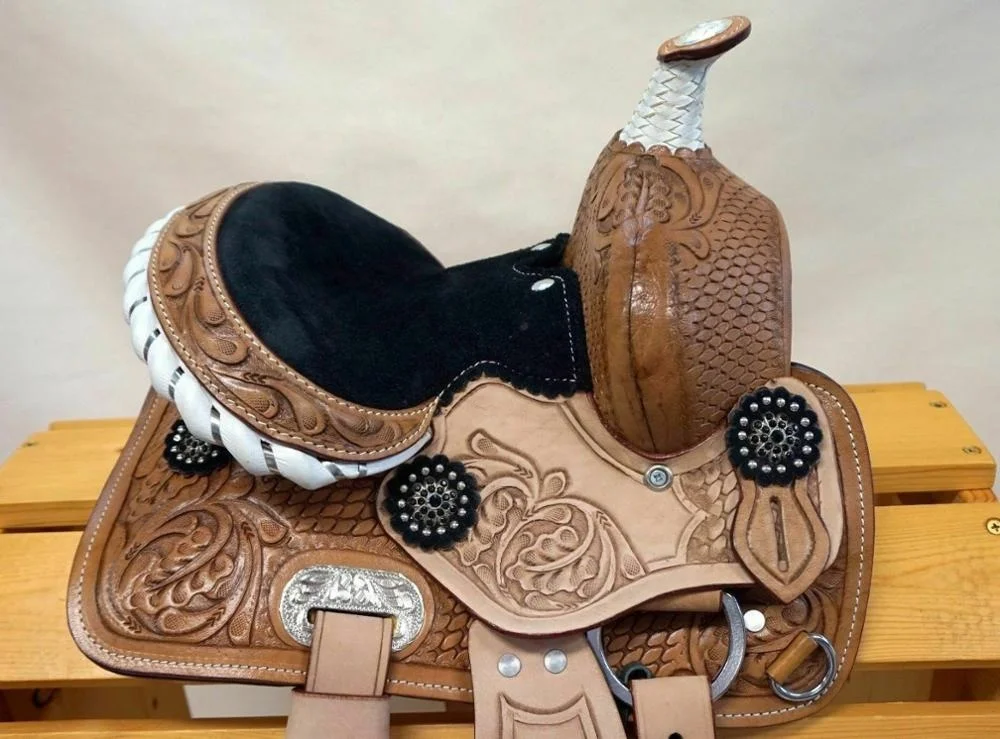 OEM Customized Design Equestrian Sports English Durable Leather Horse Racing Saddles