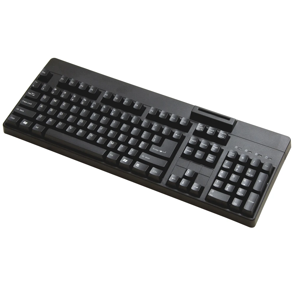 104 keys Adjustable Height Wired Keyboards with Smart Card Reader All in One