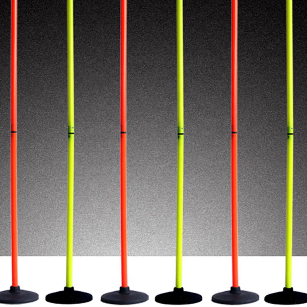 1m,1.5m ABS soccer training equipment slalom pole with dome base or spike base indoor outdoor pole set