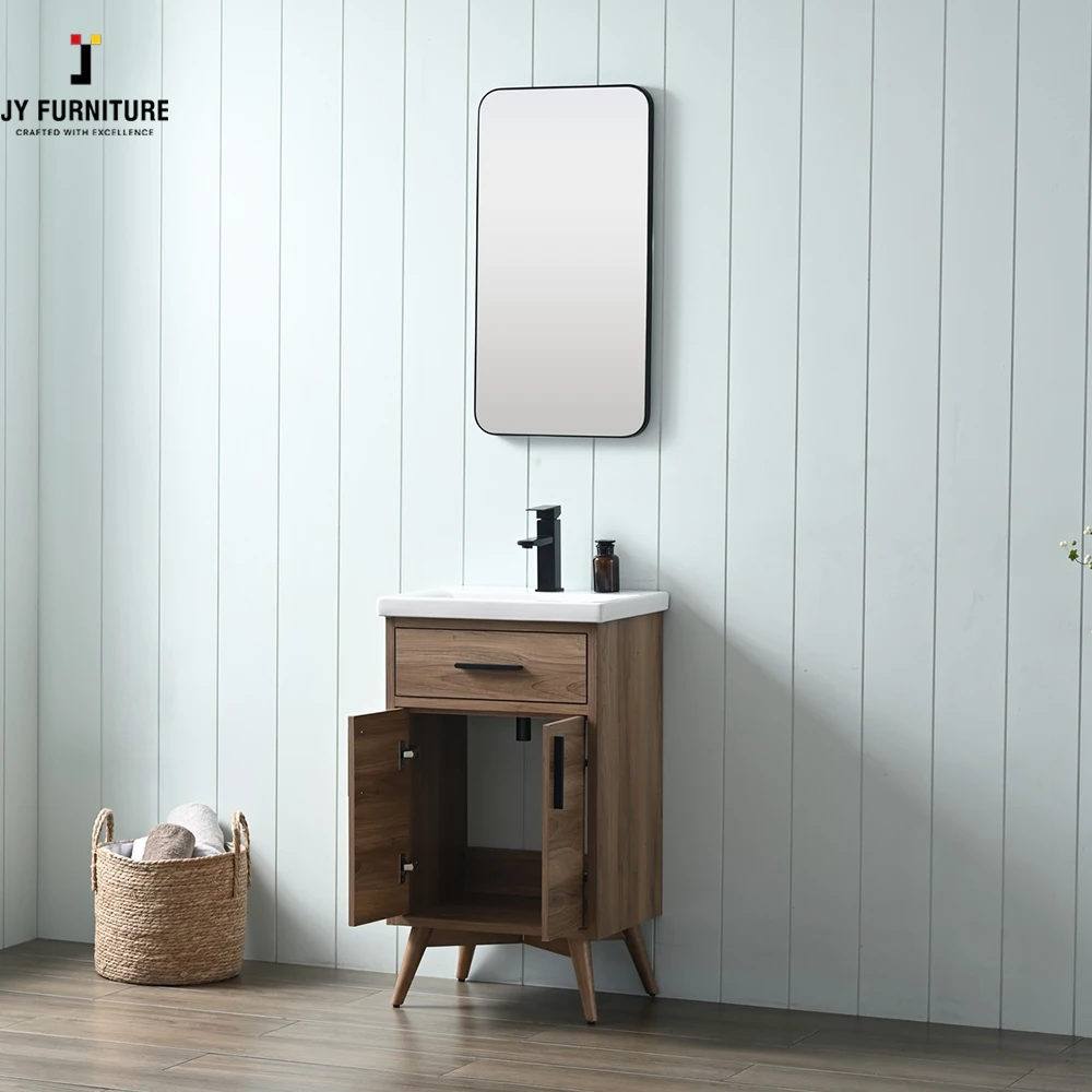 Trendy 2024 Bathroom Mirror Cabinet Small Size Floor Mounted Bathroom Vanities Simple With Legs Wash Basin Bathroom Vanity