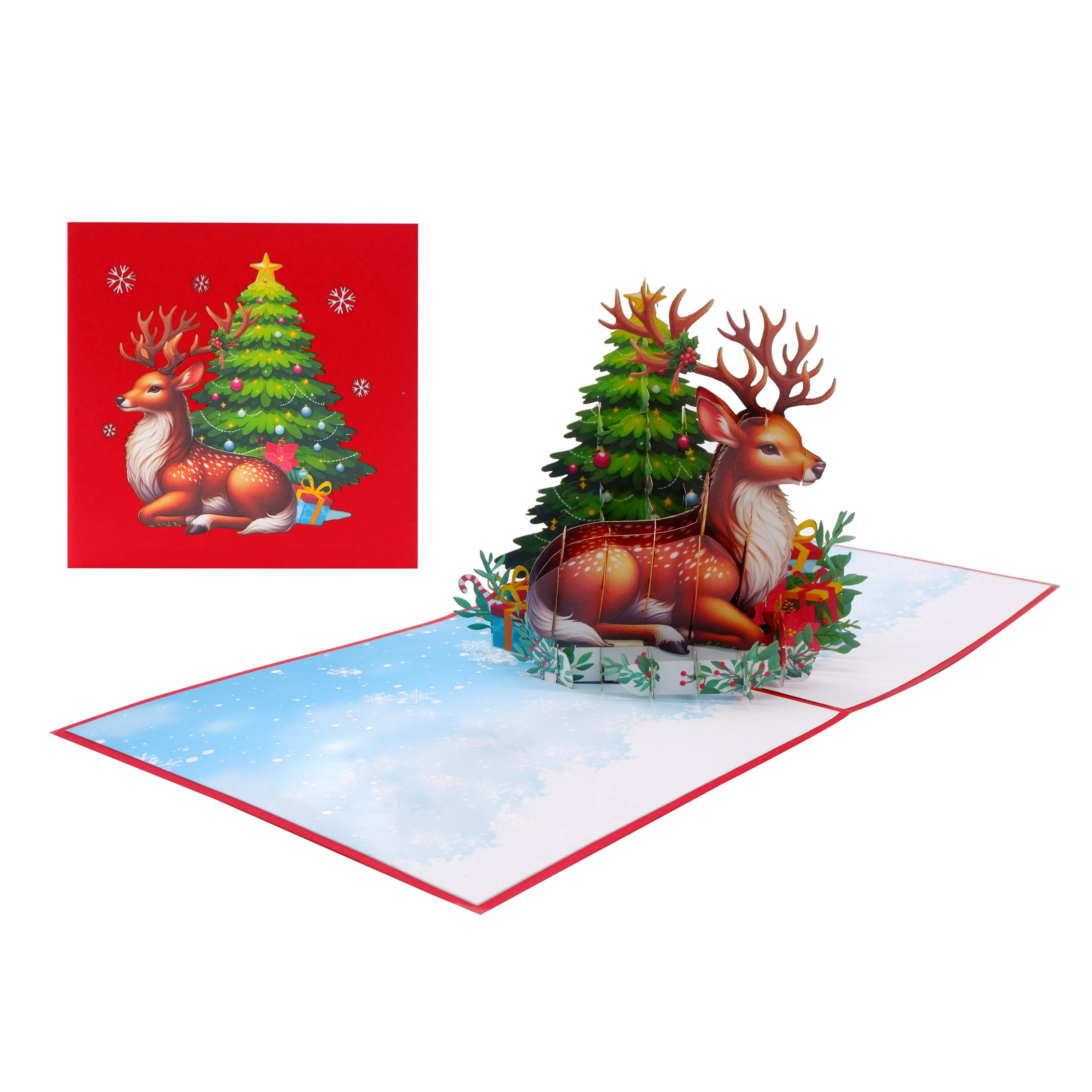 Christmas Reindeer 3D Pop Up Card Custom Design Handicraft Paper Crafts From Vietnam Gifts & Crafts Top Trending Best Seller