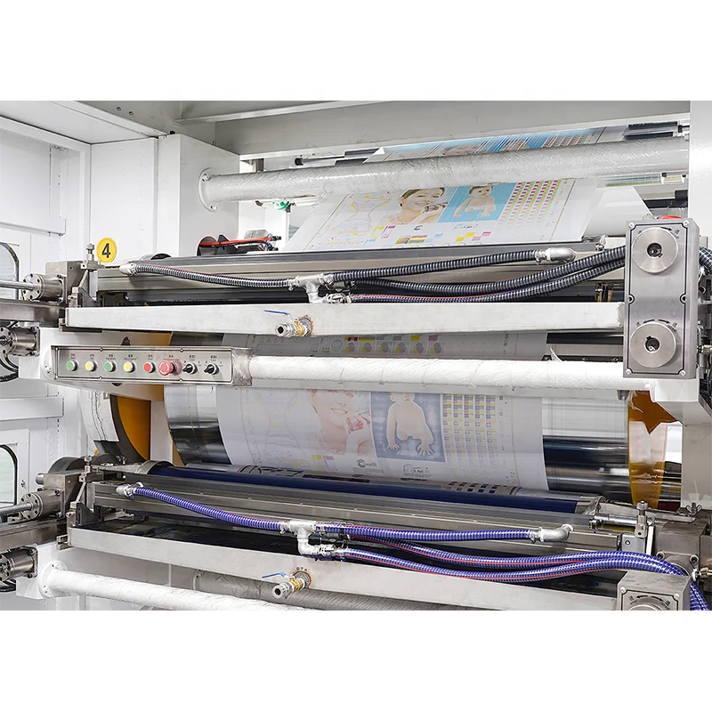 Central drum roll to roll  impression CI flexographic printing machine for paper paper abg