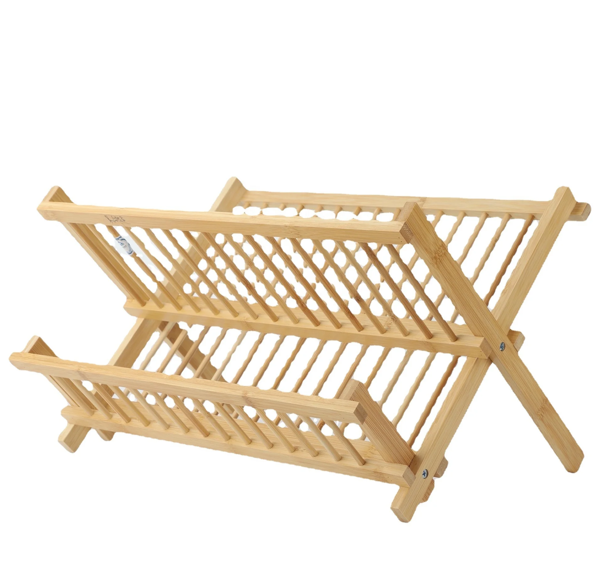 Factory Supply Bamboo Multi-functional Wooden Dish Drying Rack for Kitchen