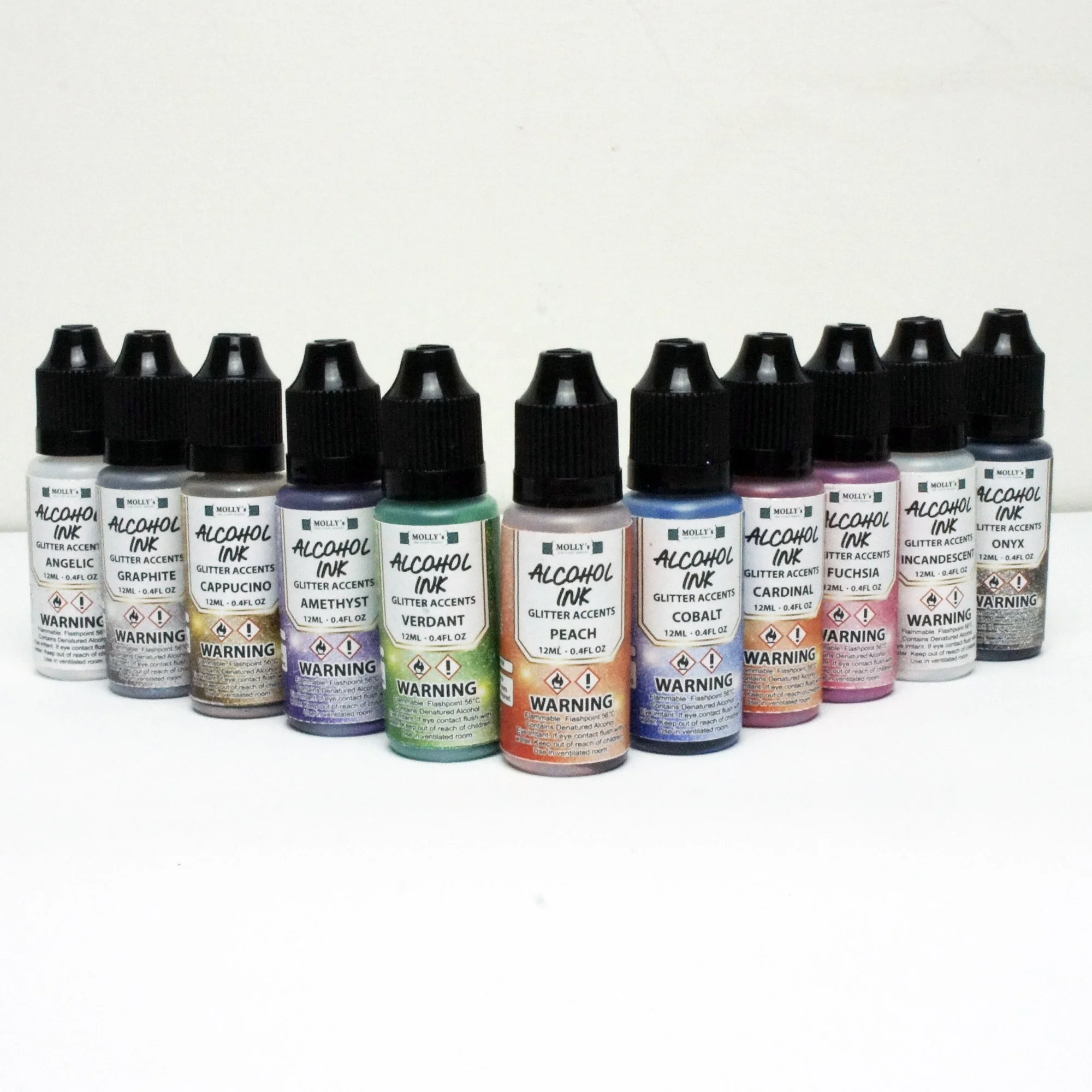 12ml DIY Home Decor Acrylic Paints Alcohol Ink Glitter Color for Art Painting & Drawing for Paper & Plastic Materials
