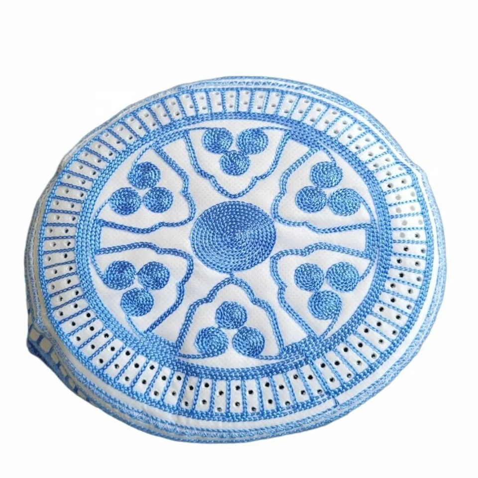 New Design Wholesamle Egyptian Bangladesh Arabic  Embroidery Muslim Prayer Hat Islamic Kufi Hat For Muslim Direct From Factory