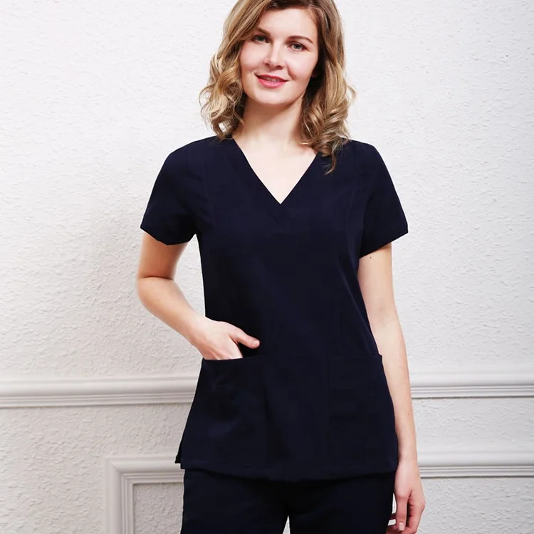  Горячая Распродажа моющаяся мягкая эластичная ткань бордовый медицинский скраб набор медицинская медсестра униформа на заказ Больничная