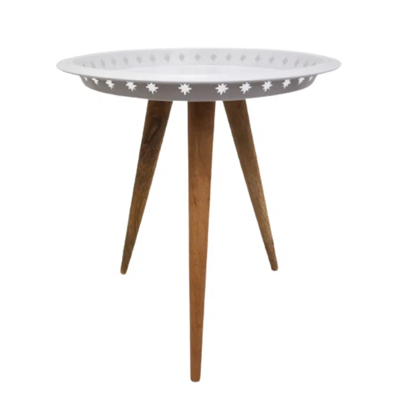 Новое поступление Лидер продаж деревянный круглый боковой столик натуральный современный дизайн журнальный для гостиной спальни ручная работа