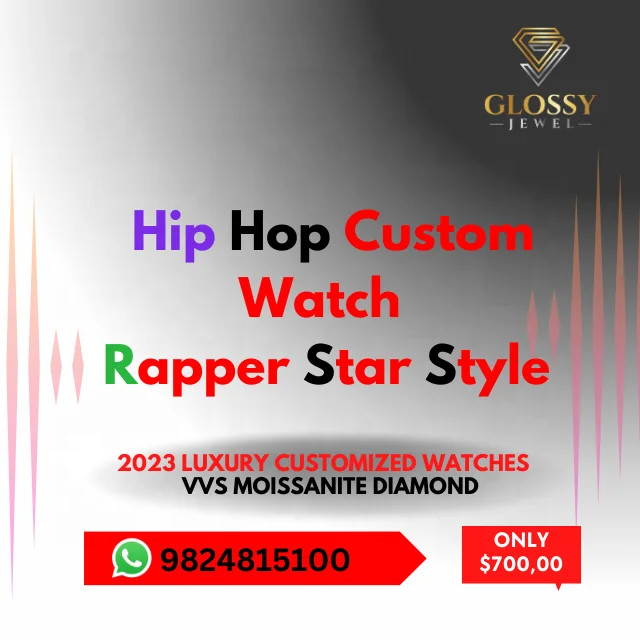 Full White VVS Moissanite Diamond Watch Luxury Customize Hip Hop Mechanical Watch With GRA Certification