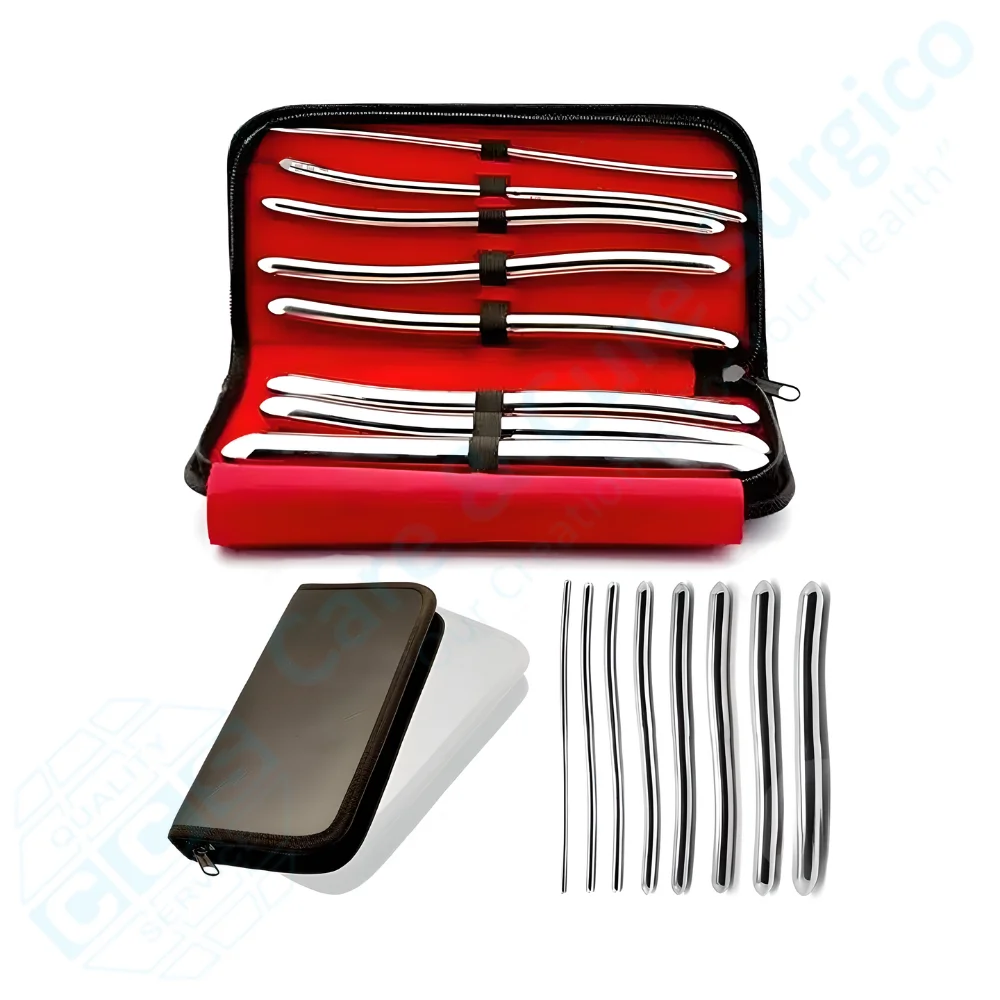 Care & Cure Surgico Hegar Uterine Dilators Set of 8 Dilators Gynecology Instruments Hegar Uterine Dilator Set in Pouch
