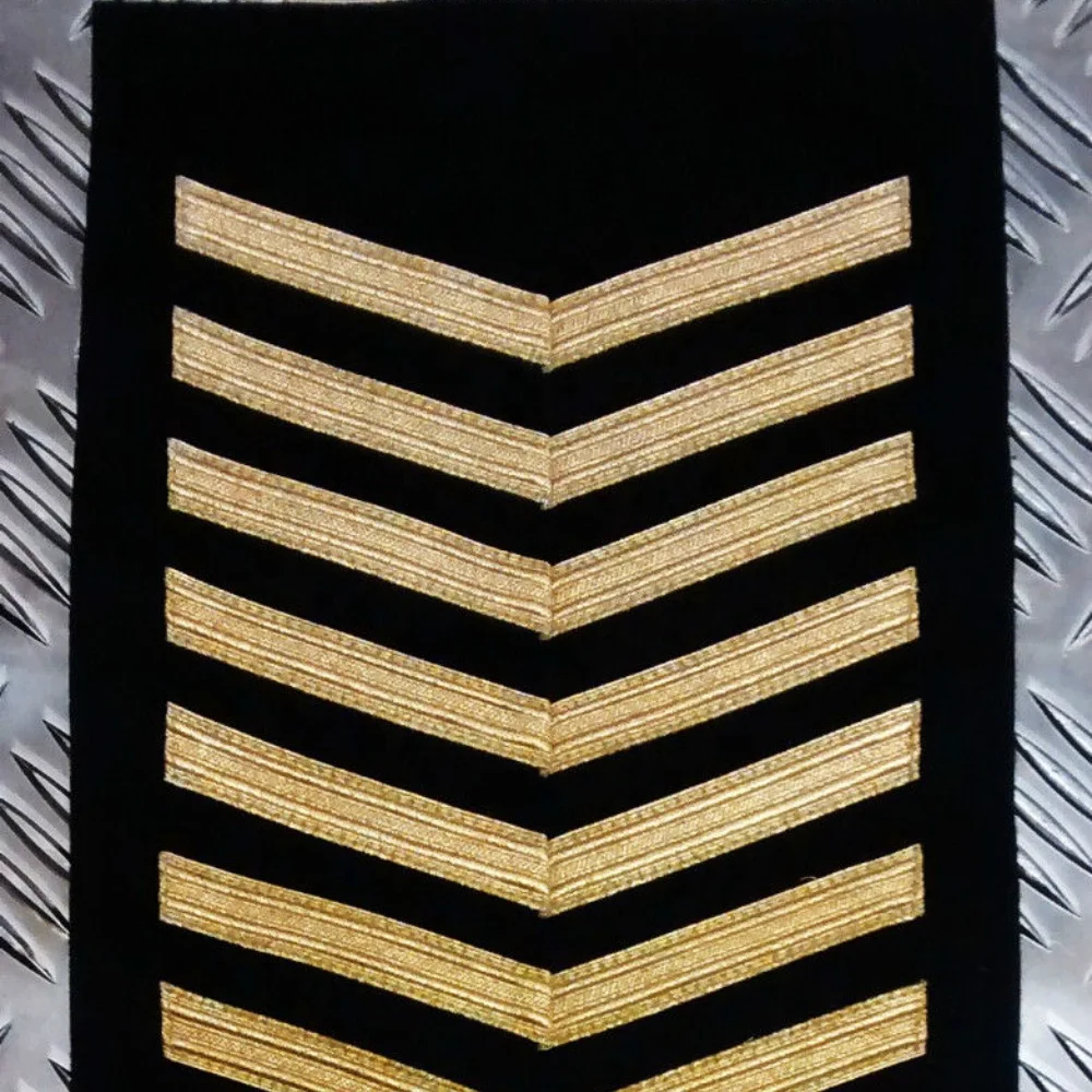 Genuine British royal Navy RN Gold Chevrons Patch badge Blazer Badge Bullion Wire HandMade Embroidered