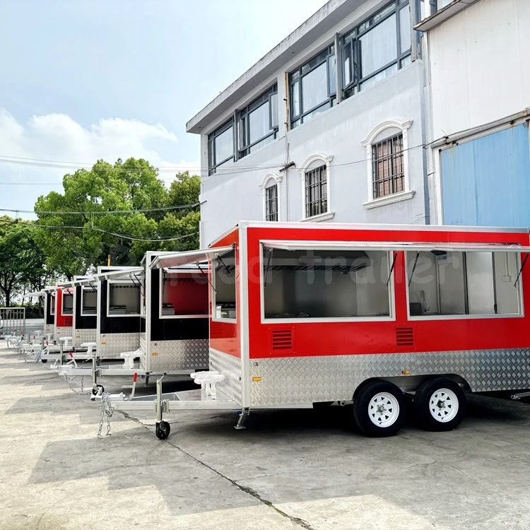 double axle small mobile bakery kebab caravan truck or trailer for panama food with ovens vent hood puff corn