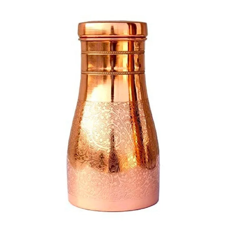 Lean Carafe Luxury Copper Water Bottle Pure Copper Water Copper Water Bottle Handmade at cheap price by LUXURY CRAFTS