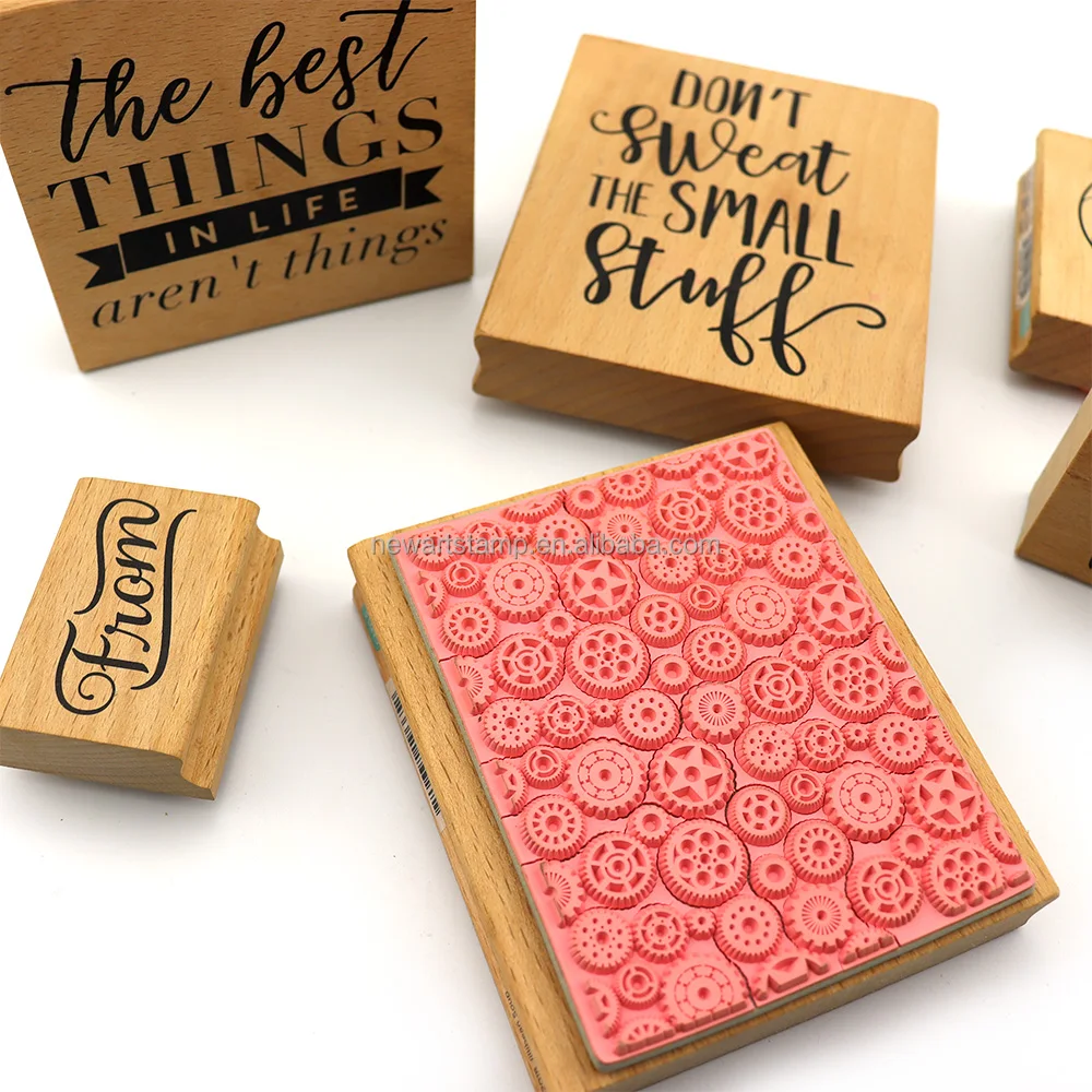 NewArts Wooden Rubber Stamp Elegant Detail Rubber, Seasonal Personal Customized OEM ODM Various Color, Scrapbooking Card Journal