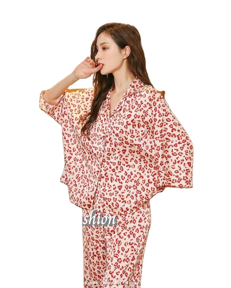 Women Fancy Printed Sleepwear Dresses For Sleeping Floral Two Piece Shirt Pajama Bohemian Cotton Fashion Night Suit