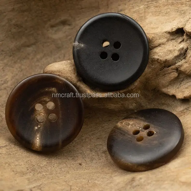 Buffalo Horn Buttons Supplier Real Horn Buttons Set for Blazers Suits Coats Natural Top Selling Product BY N M CRAFT