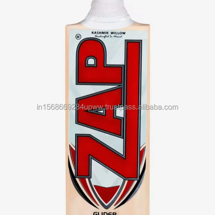 Wholesale Supply Premium Handcrafted ZAP Glider Kashmir Willow Bat for Senior Cricketing Use from Indian Exporter- Size 4