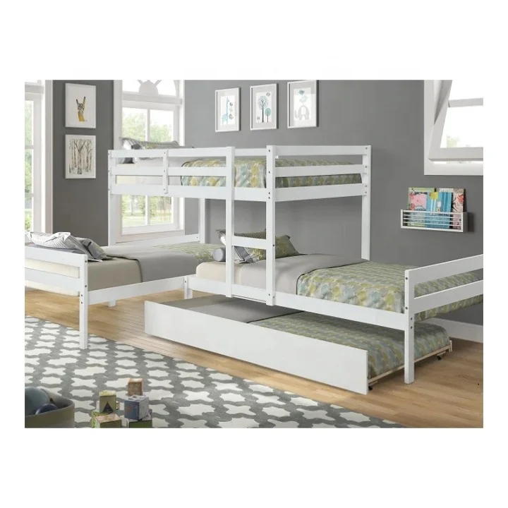 ODM/OEM L shaped Twin Size Bunk Bed Frame Kids Bunk Bed
