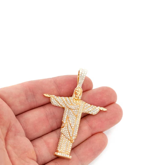 2022 New Hip Hop Jesus Christ The Redeemer Pendant Religious Christianity Hip Hop Jesus Pendant For Men And Women