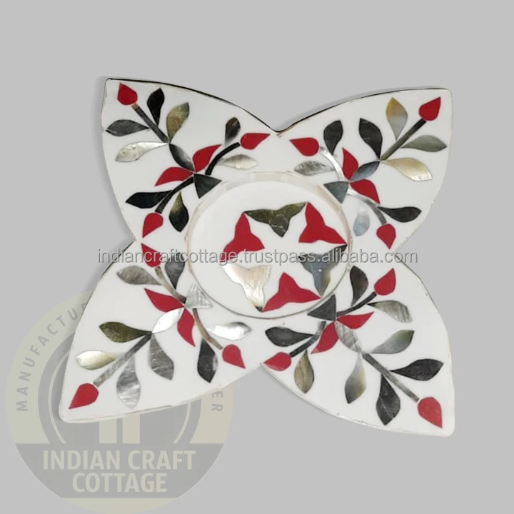 New Design Mother Of Pearl Tea/Coffee Platter/Coasters Arabic Cups Round Serving Plates Ramadan Gifts