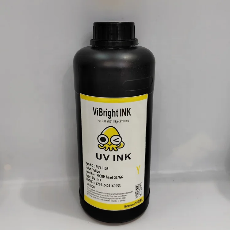 LED UV INK for RICOH printer head G5 G6 acrylic PC PS PVC PET KT board ABS metal glass inkjet  UV ink