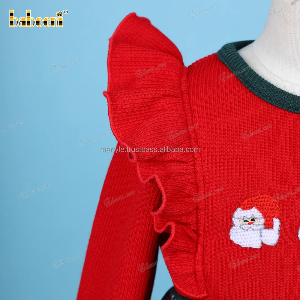 Embroidery Crochet Long Sleeve Dress Christmas Nutcracker For girls ODM wholesale smocked clothing girls smocked dresses- BB3243