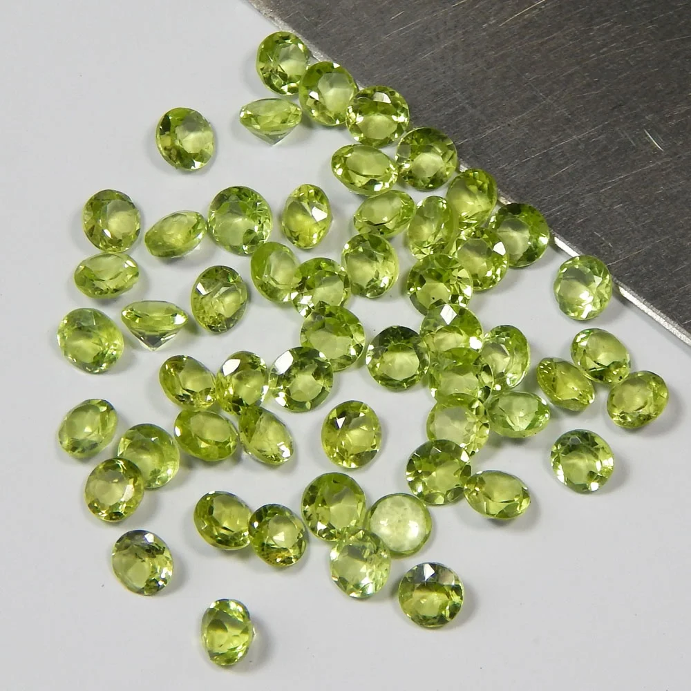 Натуральный Перидот свободная круглая огранка 4 мм драгоценный камень для изготовления ювелирных изделий без просверления незакрепленный высокого качества натуральный