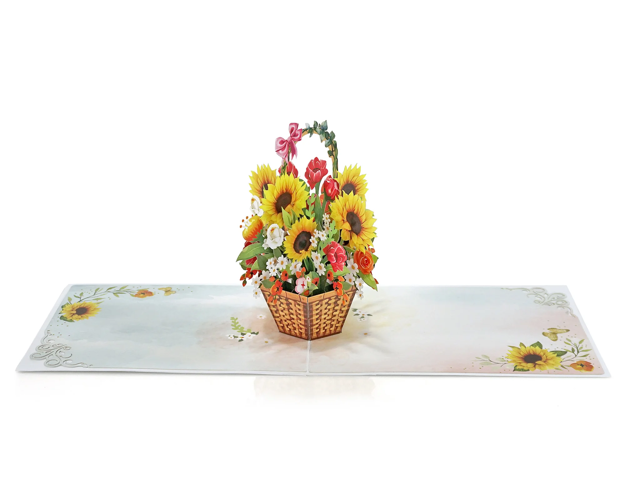 Paper Art vase Flower 3D Pop-up cards for Birthday day or Mother Day Wholesale