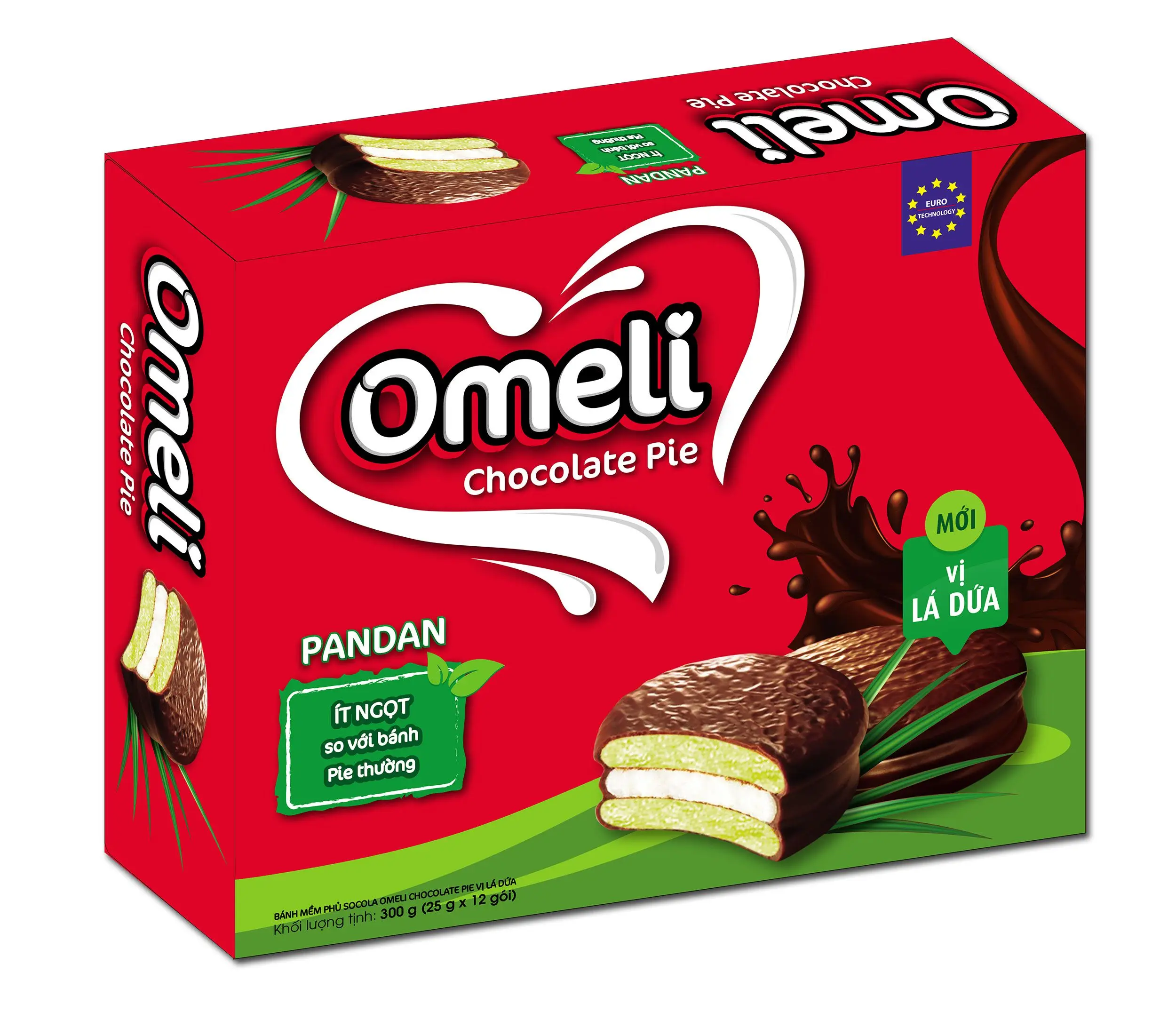 Omeli/OEM Brand High Quality Chocolate Coated Original Flavor Biscuits Pie in Box Delicious Cake Made in Vietnam