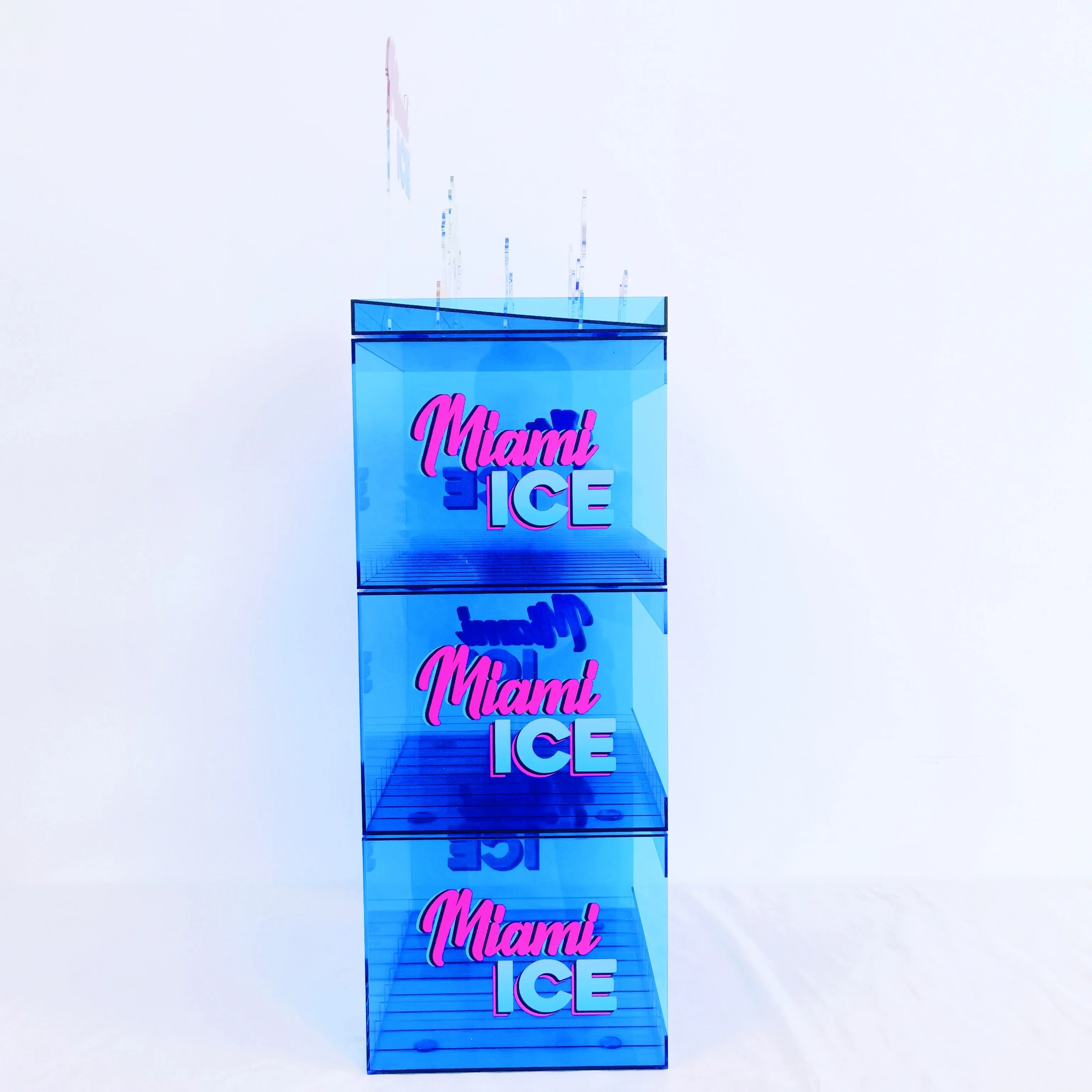 Acrylic juice Display Rack For Sale