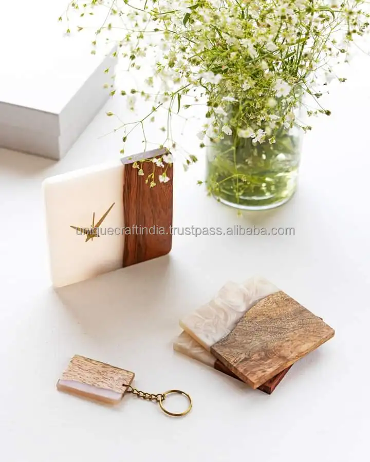 Table Clocks Antique desk clock For Office &  Livingroom High Quality Natural Wooden and Resin Wall Clocks At Reasonable Price