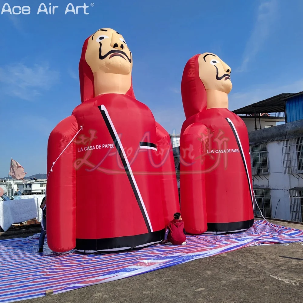Commercial Inflatable Robbers, Inflatable Money Heist Cartoon Banknote Thief Model For Outdoor Event Decoration