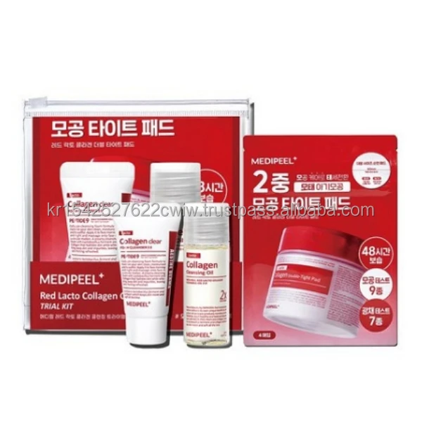 KOREAN COSMETIC Medi-Peel Red Lacto Collagen Cleansing Trial Kit Nourishes Tired Skin and Tones up the
