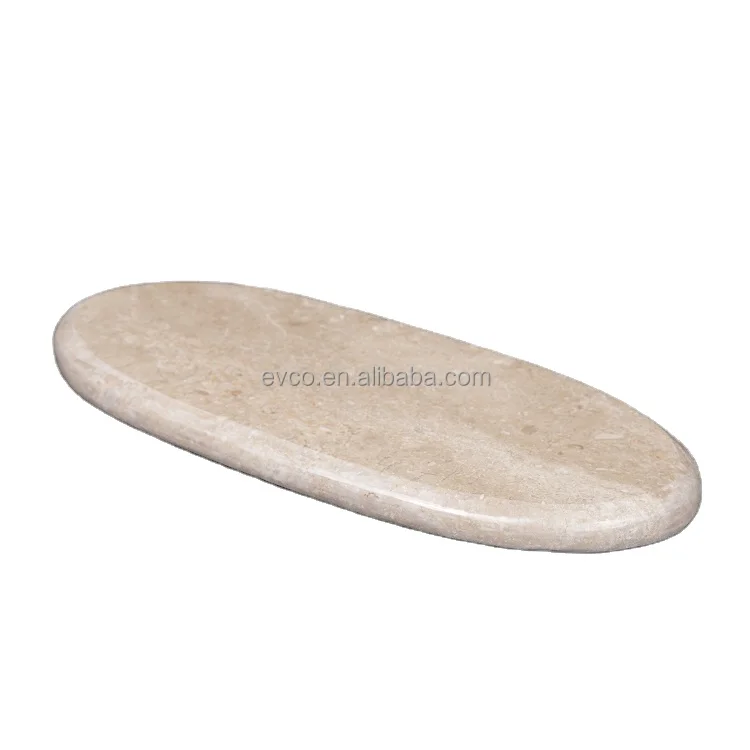 Natural Champagne Marble Oval Tray for Serving