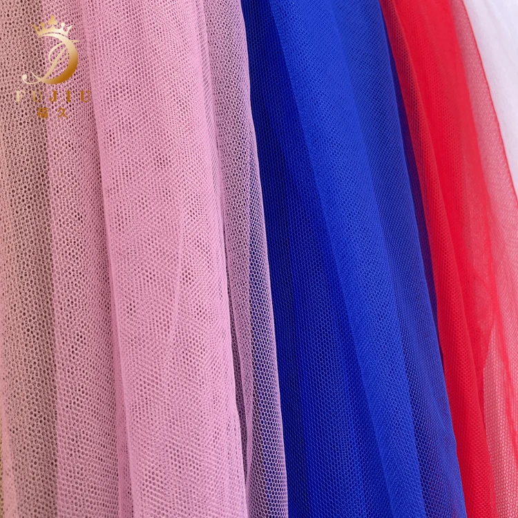 Popular Beautiful Wedding Soft Ivory Mesh Textile Nylon Glitter Tulle Fabric Mesh