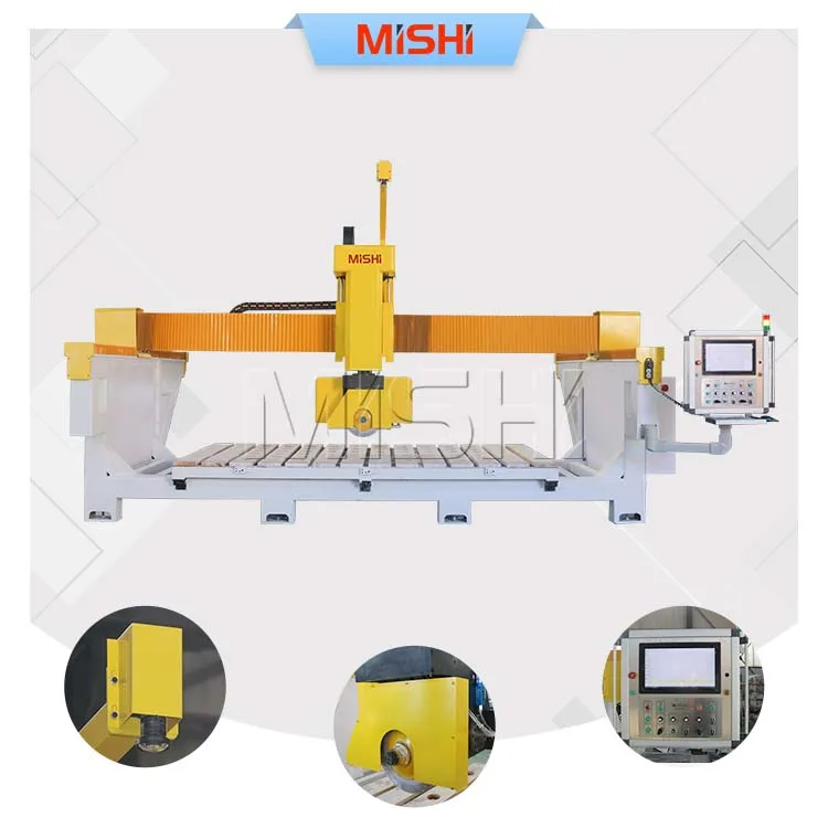 MISHI 45 degree chamfering granite bridge saw Stone Cutting Machine for slab bridge saw cutting machine 5 axis