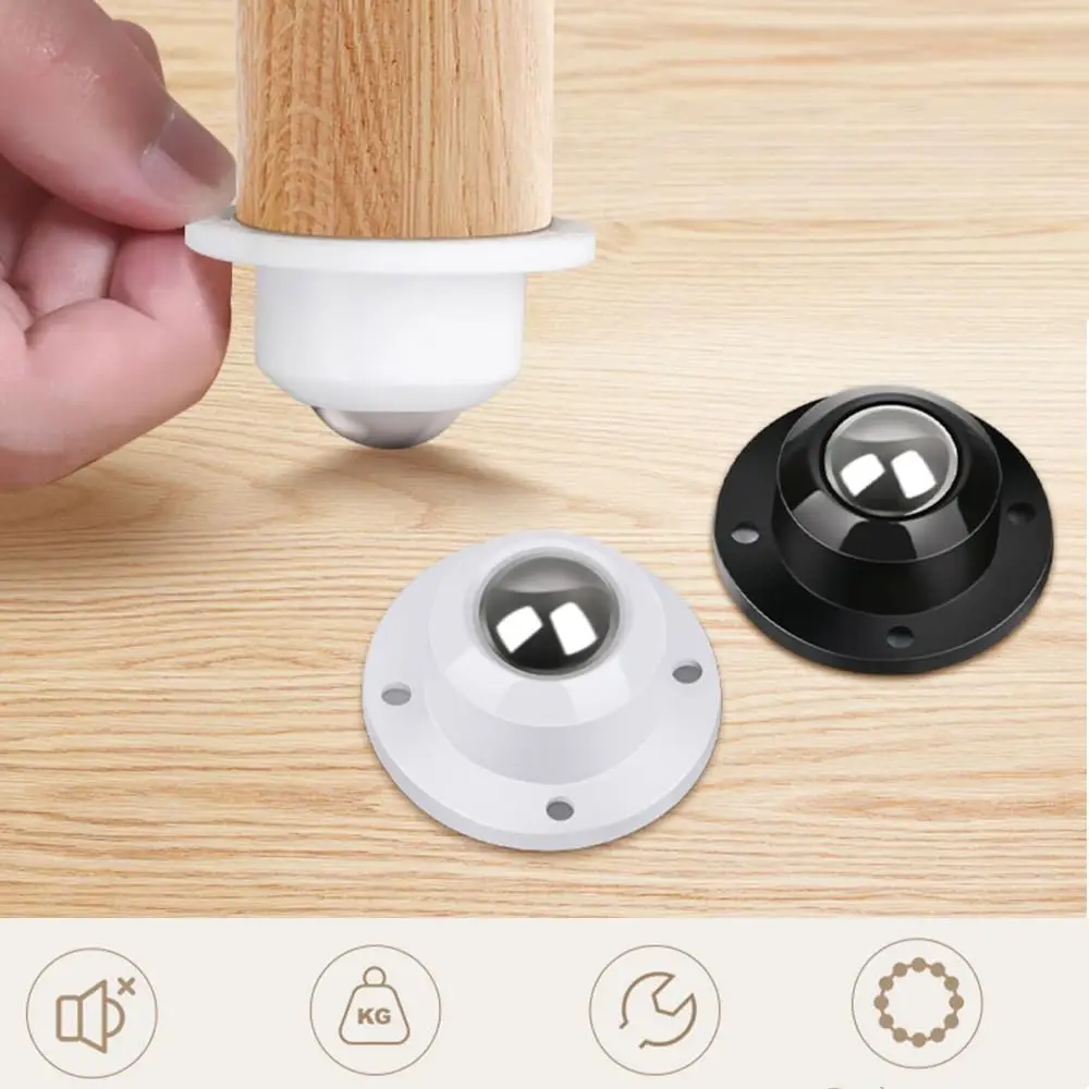 4 Pack Self Adhesive Stainless Steel Rollers Low Profile Swivel  Furniture Caster Wheels