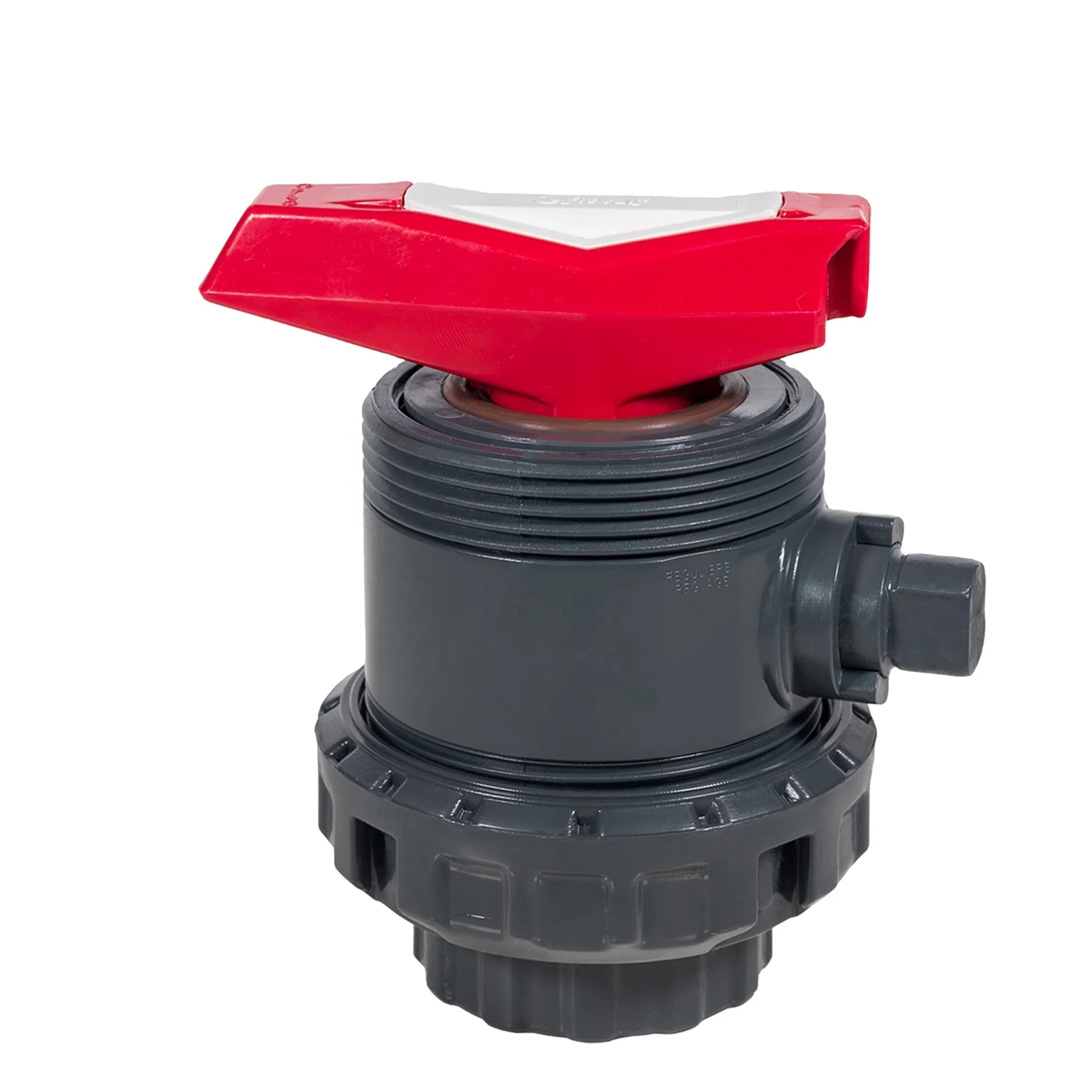 63mm Ball Valve Industrial / upvc body / red handled / upvc valve / PN16 / thread / used for acidic liquid resistance