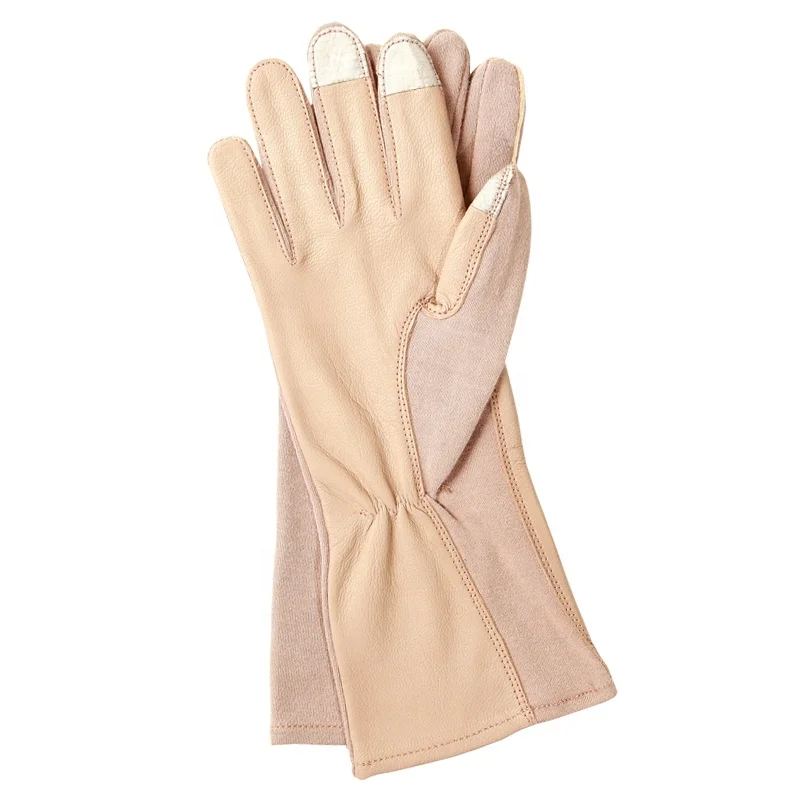 100% Genuine Goatskin Leather Tactical Fireproof Aviation Gloves Flyer Flight Officer Gloves Black